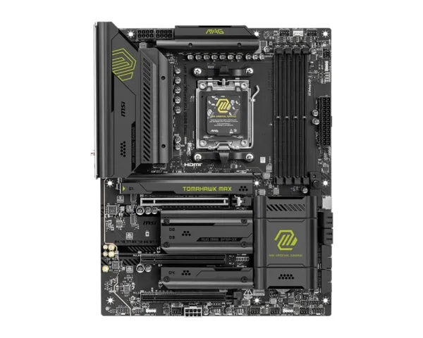 MSI MAG B850 TOMAHAWK MAX WIFI - Bundkort - ATX - Socket AM5 - AMD B850 Chipset - USB-C 3.2 Gen 2x2, USB-C 3.2 Gen2, USB 3.2 Gen 1, USB 3.2 Gen 2 - 5 Gigabit Ethernet, Wi-Fi 7, Bluetooth - onboard grafik (CPU påkrævet) - HD Audio (8-kanaler)