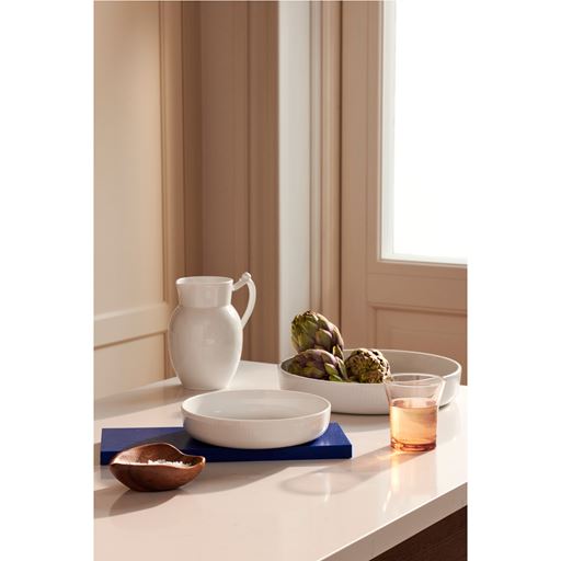 Royal Copenhagen Hvid Riflet Ovnfast Fad, Ø18,5 cm