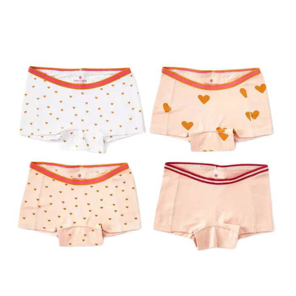 hipster van katoen - set van 4 roze/wit