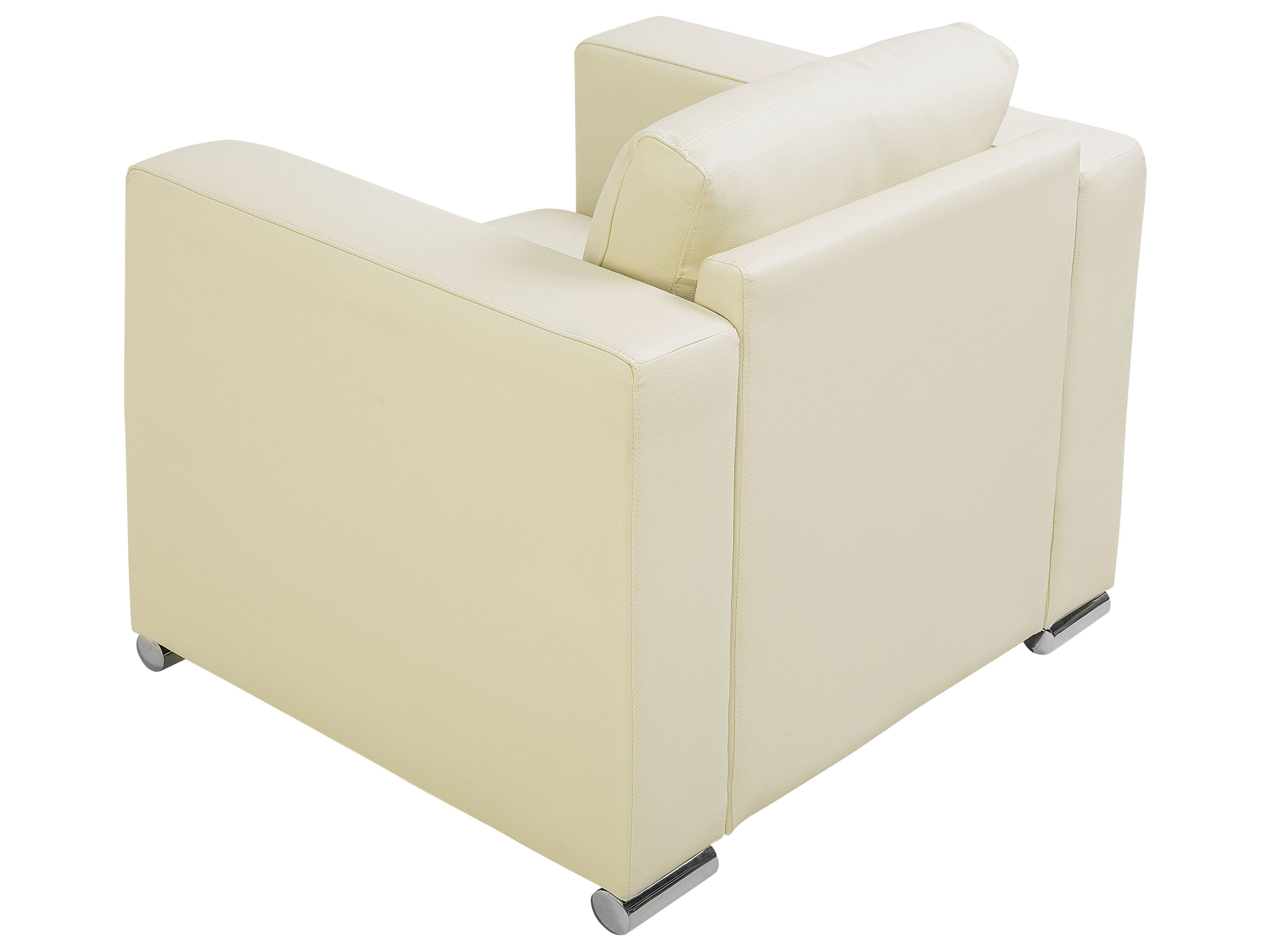 Fauteuil HELSINKI Leer Lichtbeige