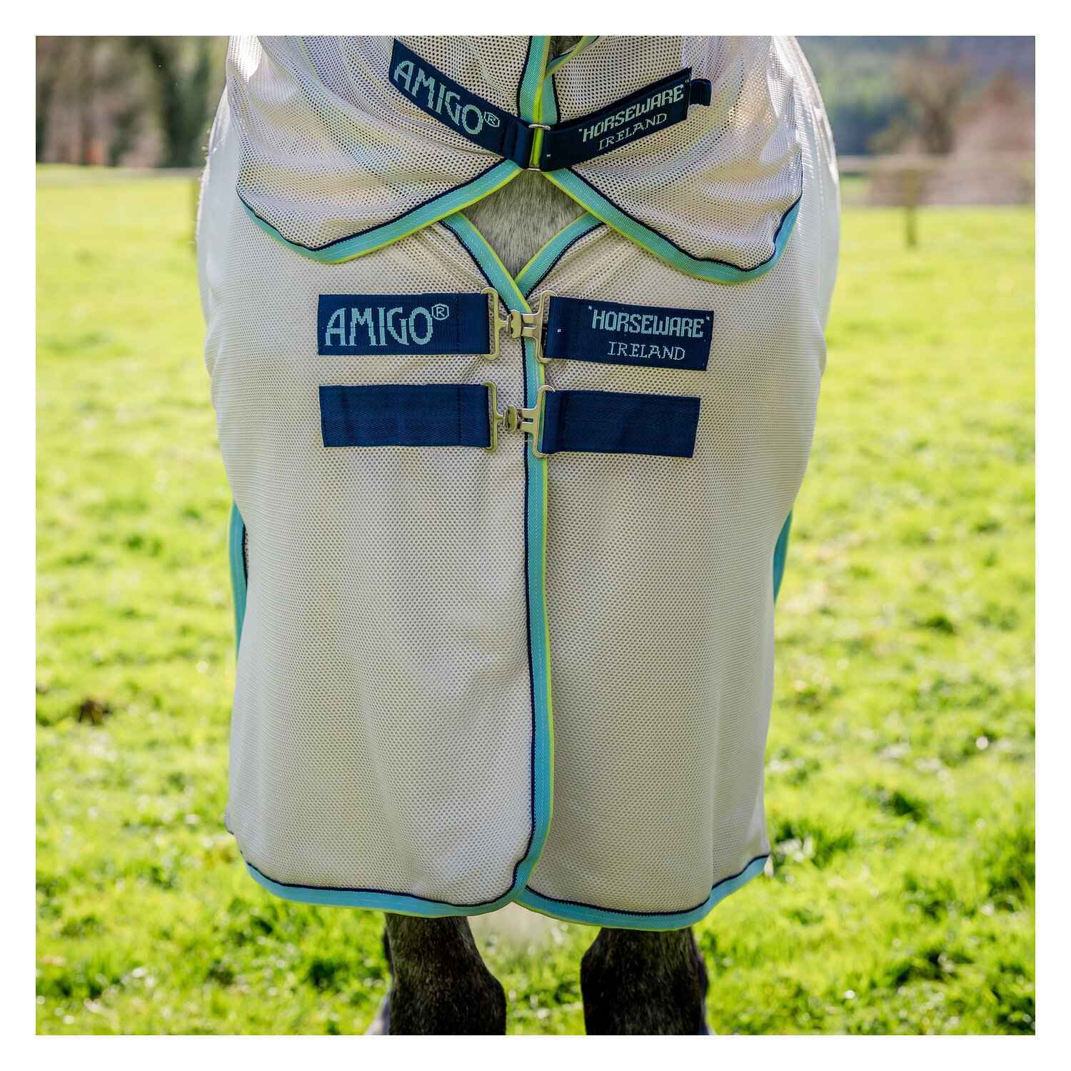 HORSEWARE Fliegendecke AMIGO Bug Buster  - chalk/navy/blue/haze