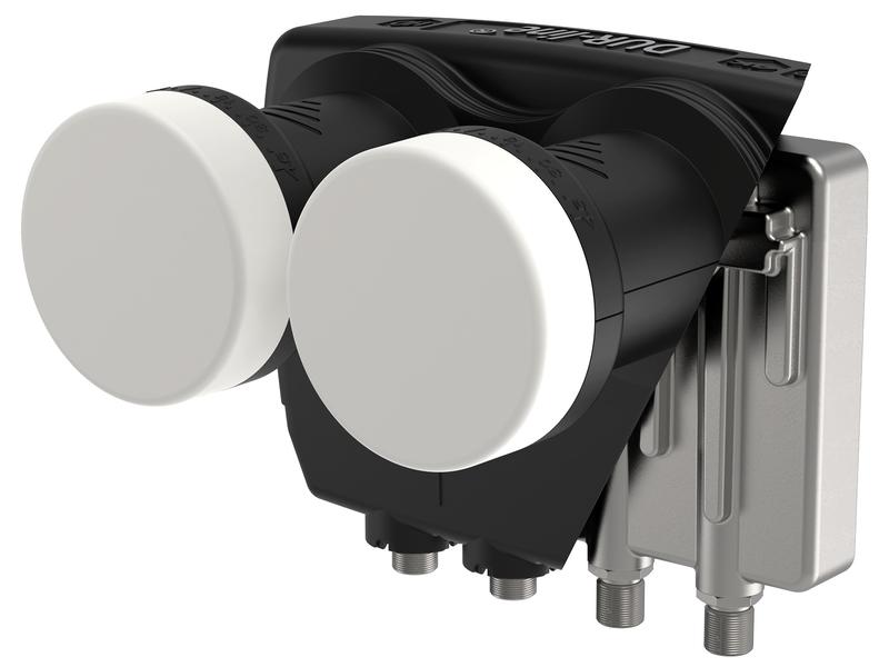Satelliten TV Zubehör LNB Monobloc Quad Dure-line Kompaktes LNB für gleichzeitigen Satellitenempfang von z.B. ASTRA 19.2° Ost und HOTBIRD 13° Ost (6°)