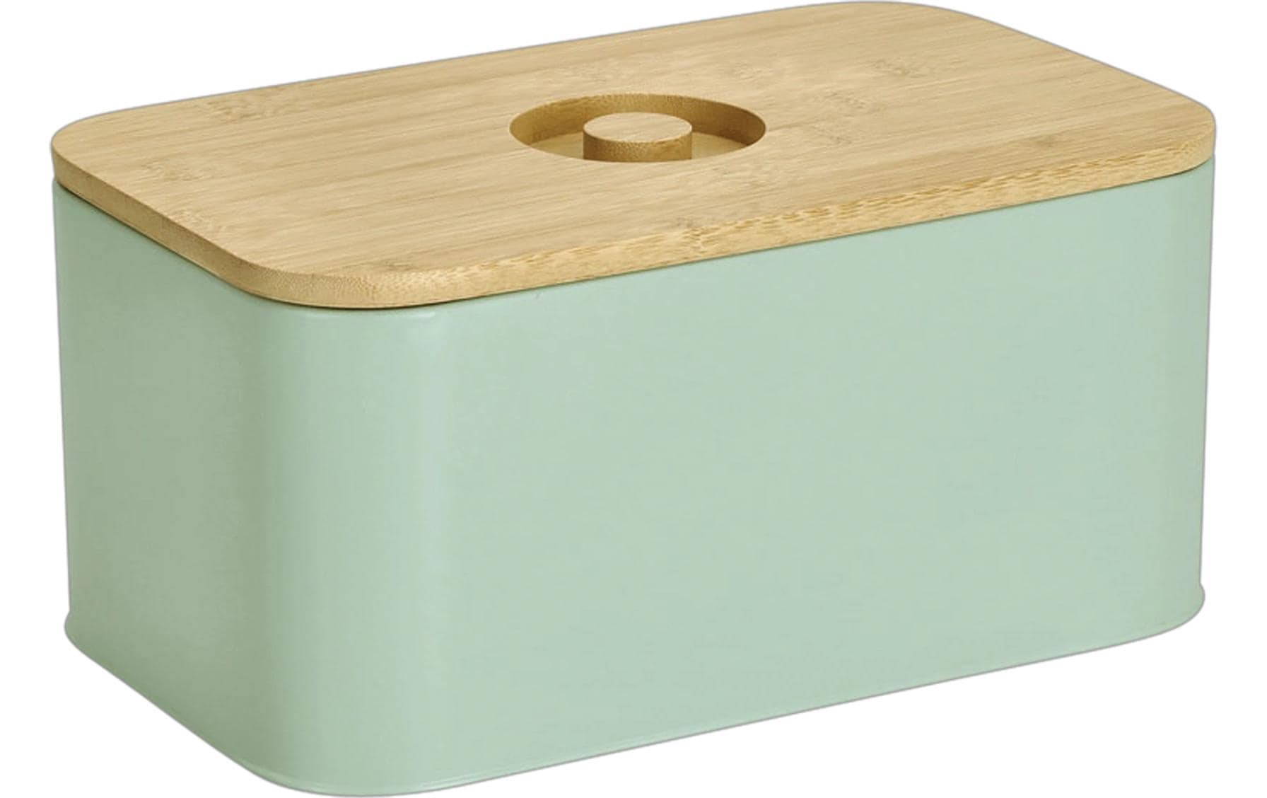 Brotkasten 30 x 18 x 14 cm, MintBrotkasten mit gelochtem Bambusdeckel