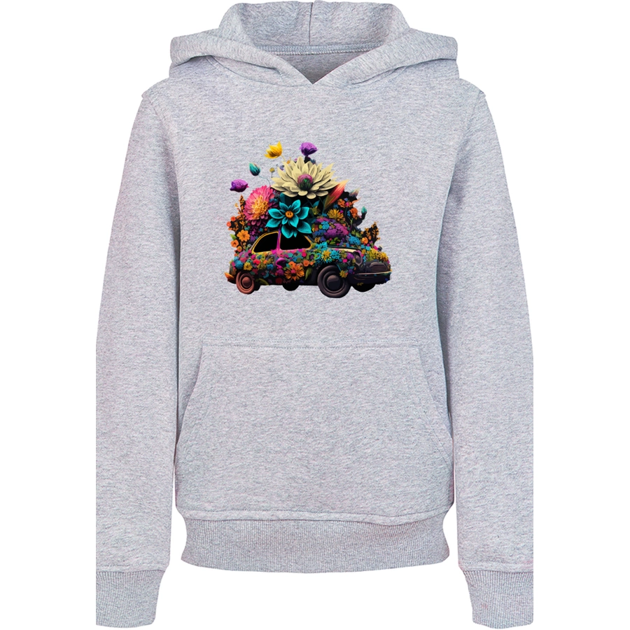 F4NT4STIC Hoodie Blumen Auto Hoodie heather grey