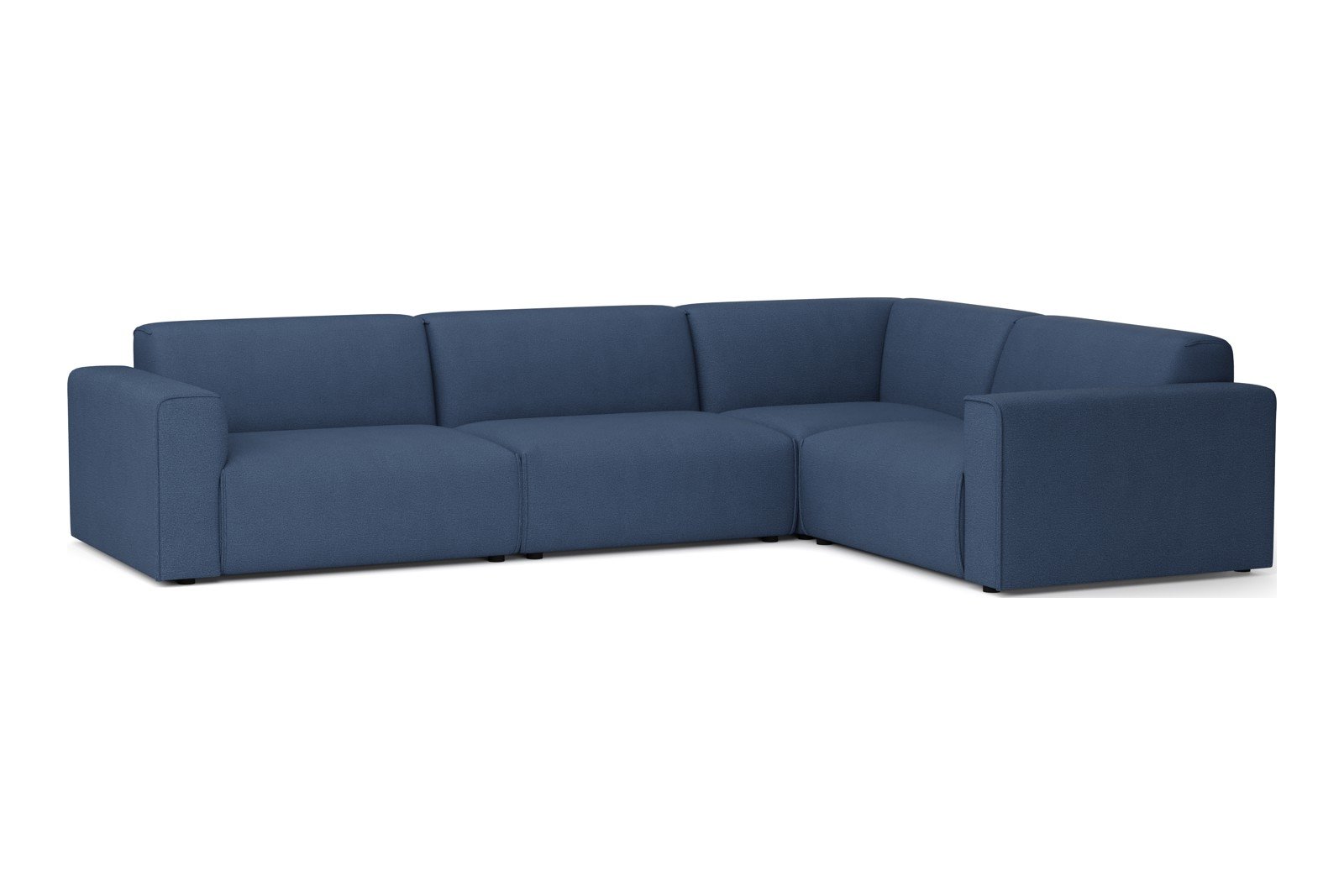 Monaco Lux hjørnesofa 3/1,5 hjørnesofa. Tekstil Brego 86 Blue med sorte ben. Lux komfort.