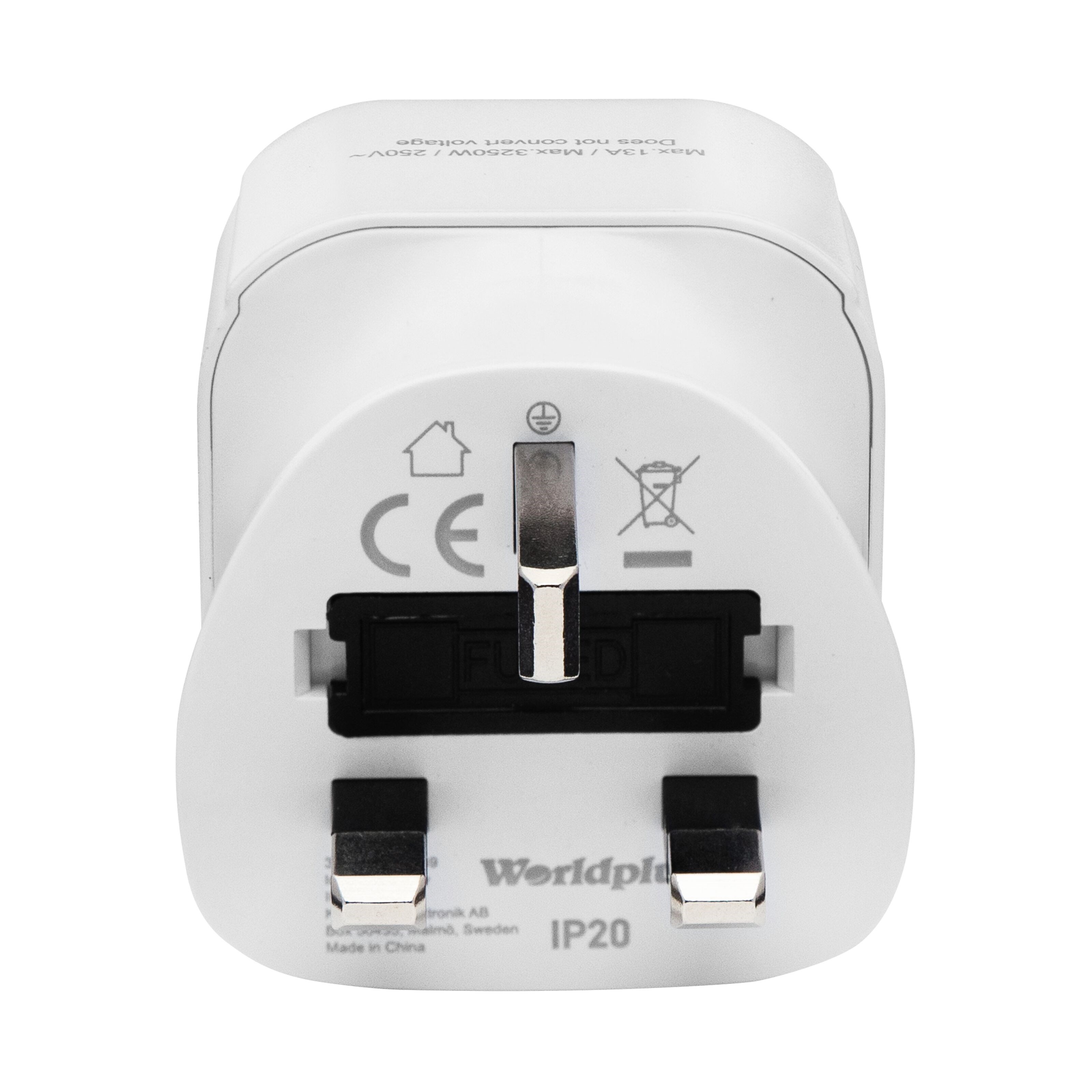 Luxorparts Jordet reiseadapter Storbritannia