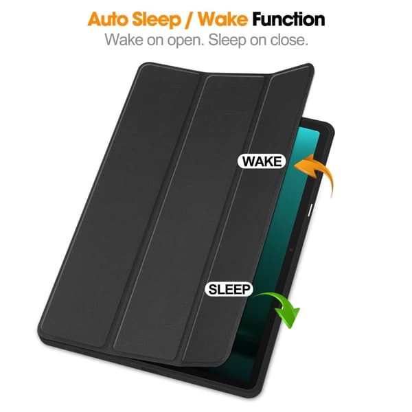 Slim Fit Dekseldeksel til Samsung Galaxy Tab S9 FE+/Tab S9+ - Svart