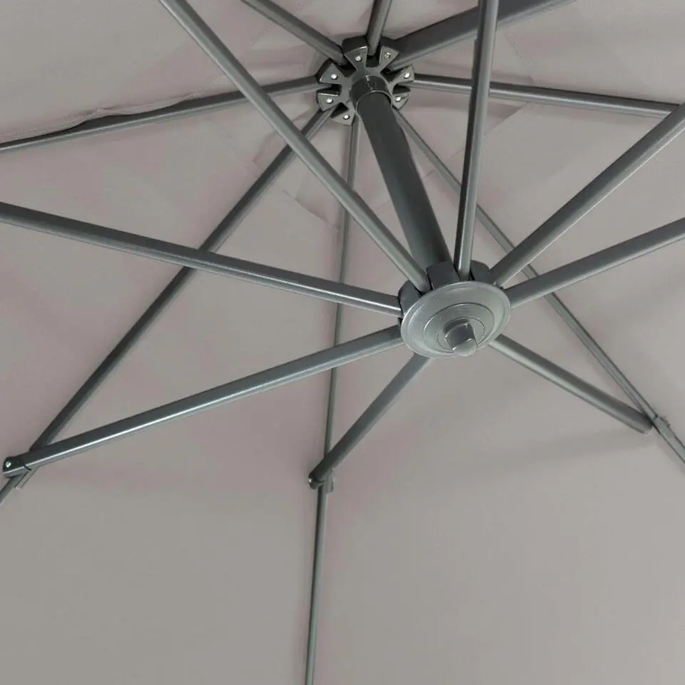 Kantelbare Zweefparasol 250x250 cm -Sterke Zweef Parasol, Licht Grijs