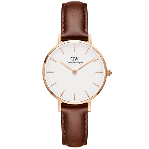 Daniel Wellington Classic Petite St. Mawes ADW00100231 Dameur, Brun/Hvid, 28 mm