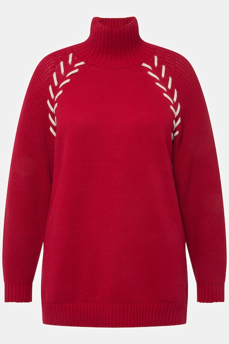 Pullover, Schmuckbänder, Stehkragen, Langarm