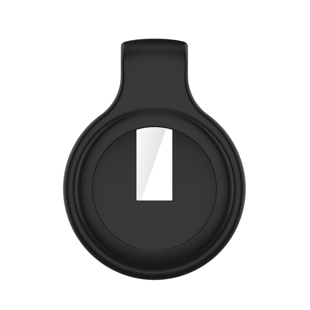 Apple AirTag Anhänger Silikon Case Hülle mit Gürtelclip - Schwarz