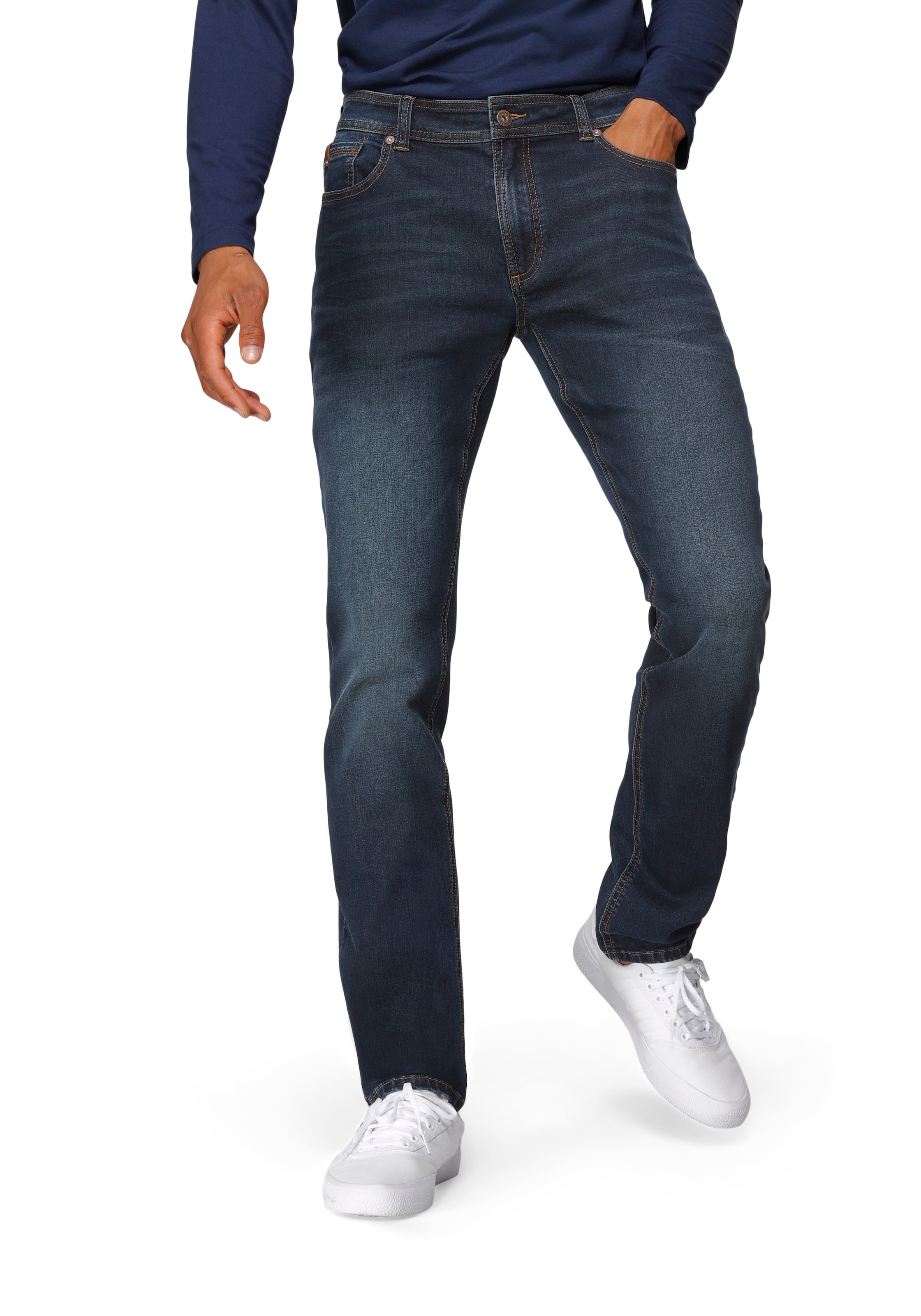 Bruno Banani Slim-fit-Jeans »Grady«, schmale Beinform,  niedrige Leibhöhe,  mit Eingrifftaschen