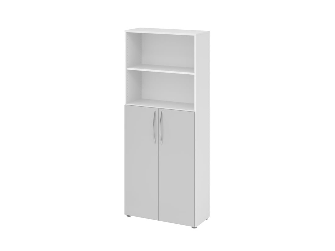 Büroregal 80 cm Weiß/ Grau