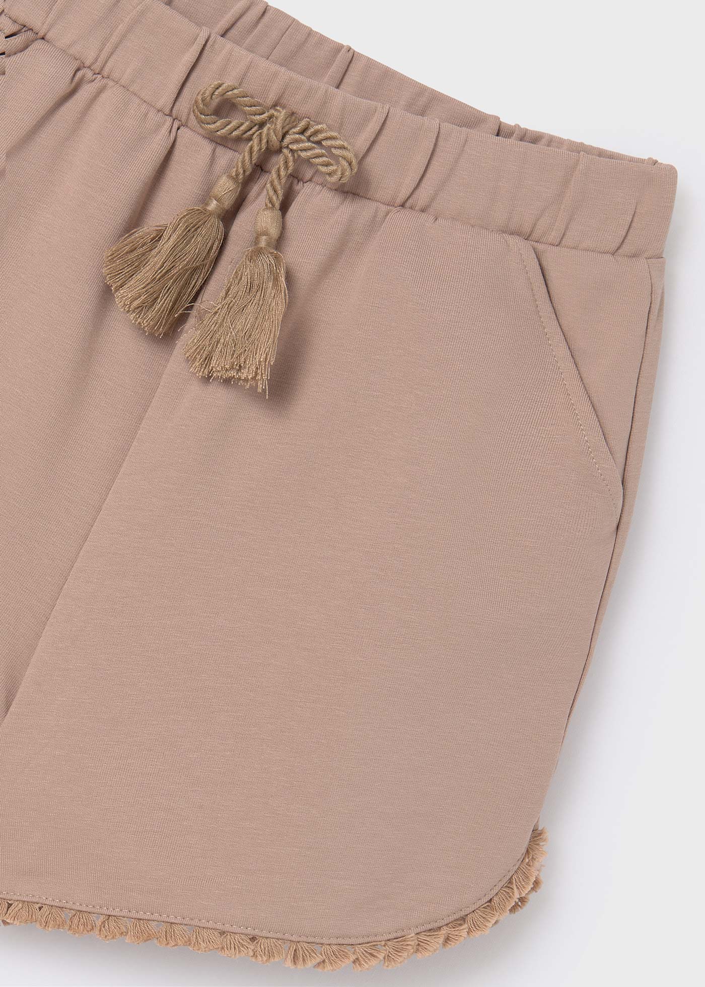 Shorts de lã Better Cotton para meninas, cor canela.