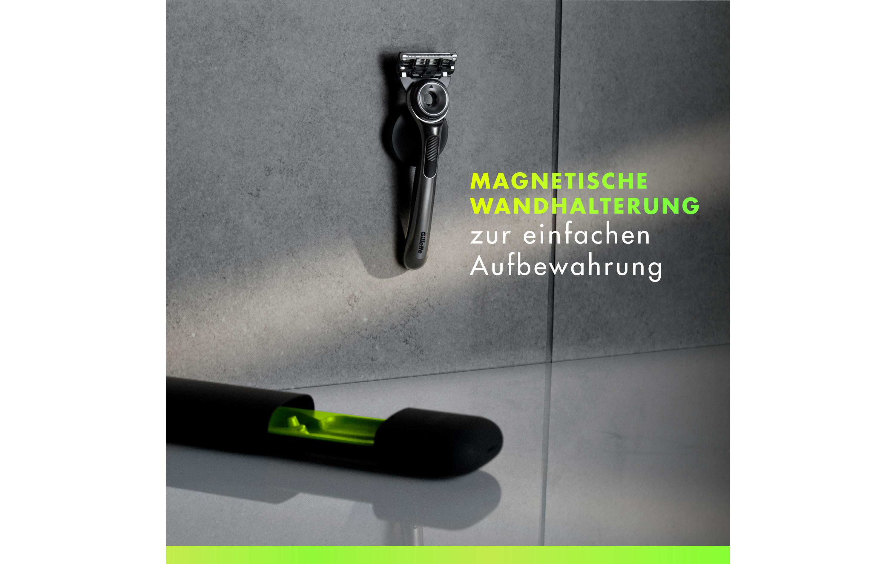 Herrenrasierer GilletteLabs 5er + Handstück + WandhalterungRasierer für Männer beinhaltet eine Wandhalterung für eine einfache Aufbewahrung