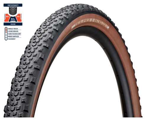 Pneu Gravel American Classic Krumbein 650b Tubeless Ready Souple Stage 5S Armor Rubberforce G Flancs Marrons