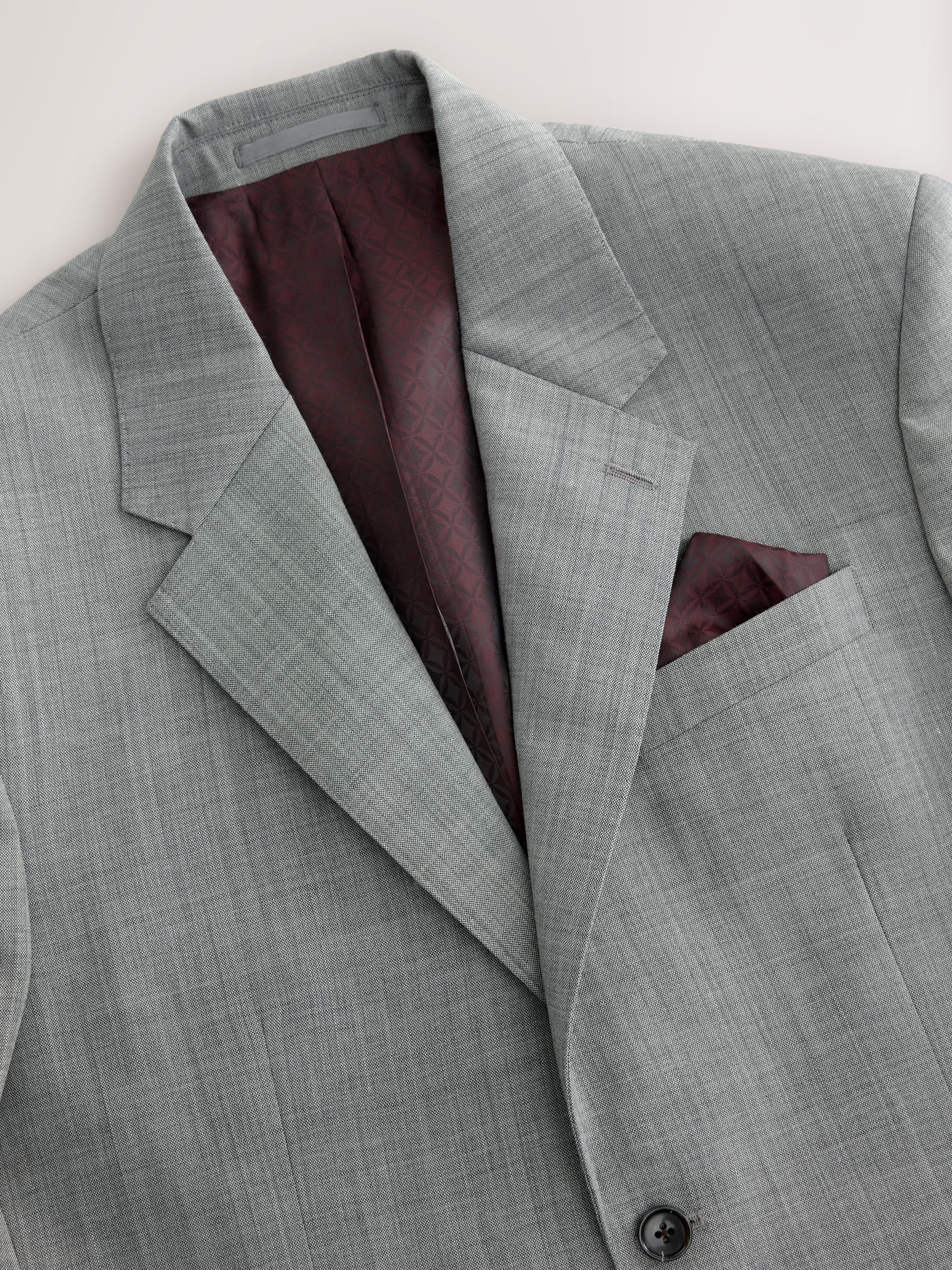 Grijs - Regular Fit Signature Nova Fides 100% Italian Wool Suit Jacket