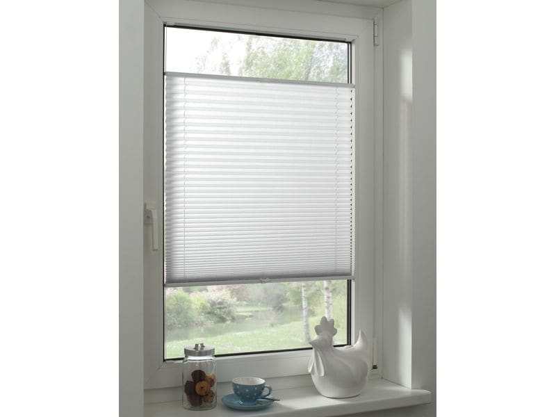 Gardinia Plissée Concept 40 x 130 cm, Weiss Plissée mit zwei Bedienschienen