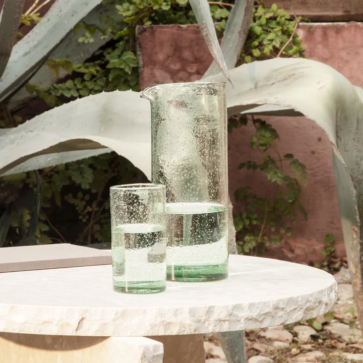 Ferm Living - Oli Wasserglas, H 12 cm, recycelt amber