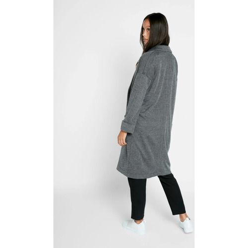 Pieces - Abrigo largo gris fino Gris