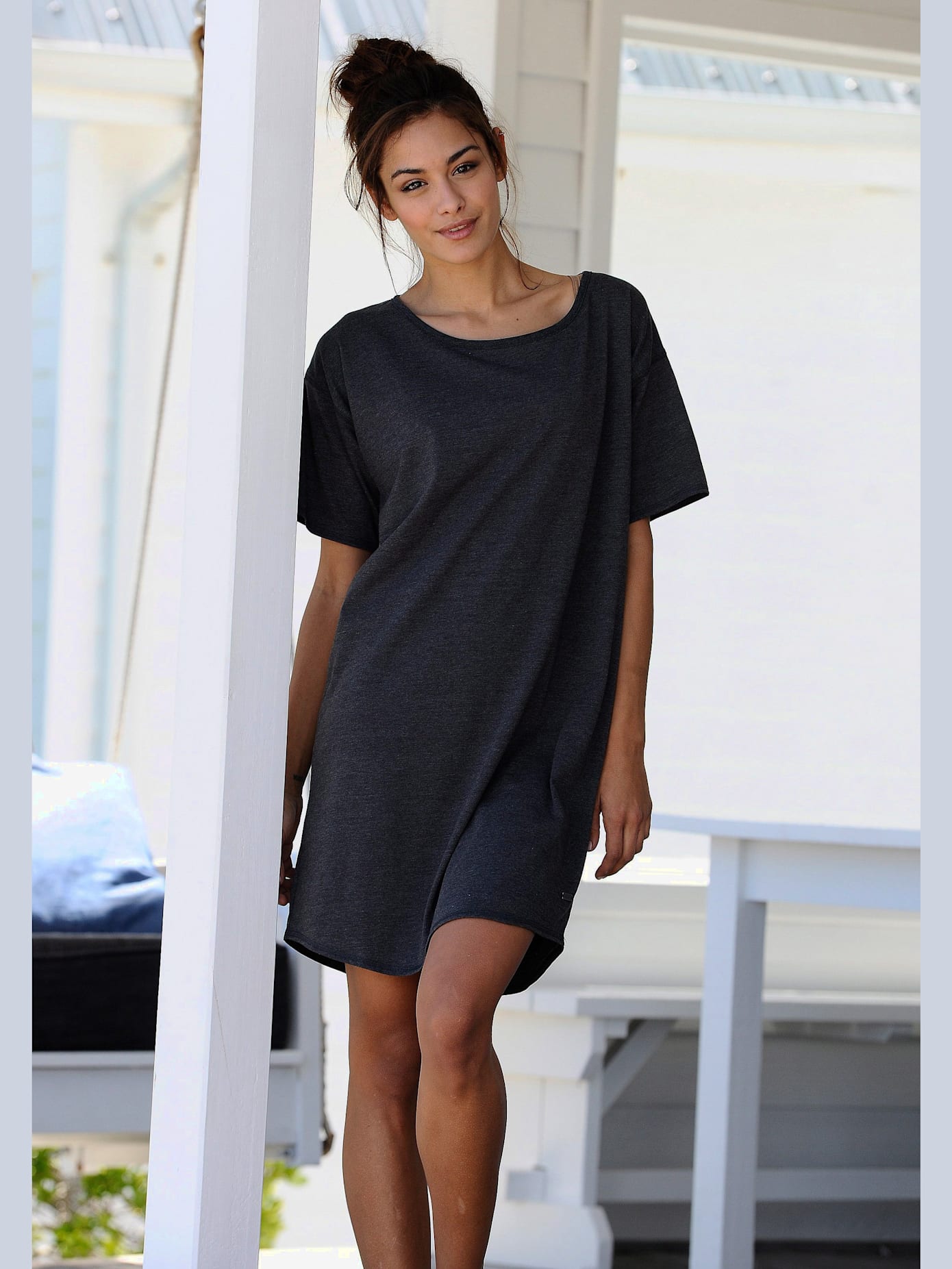 Chemise de nuit décontractée effet chiné
