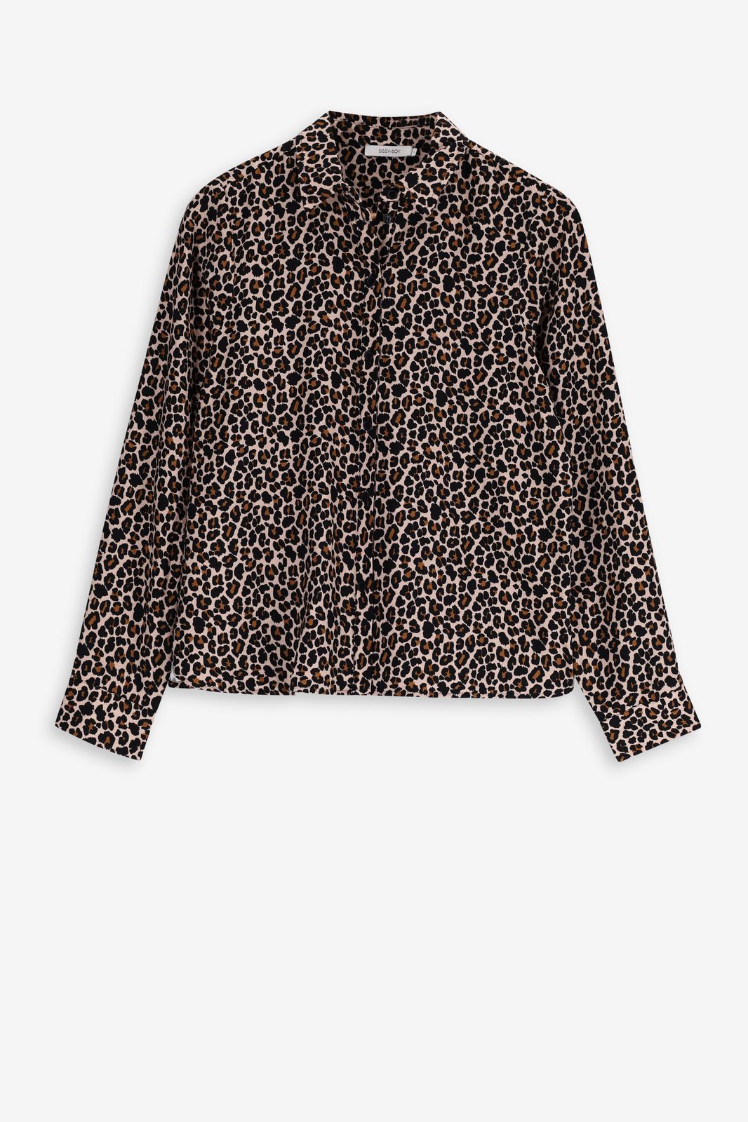 Bruine blouse met leopard print