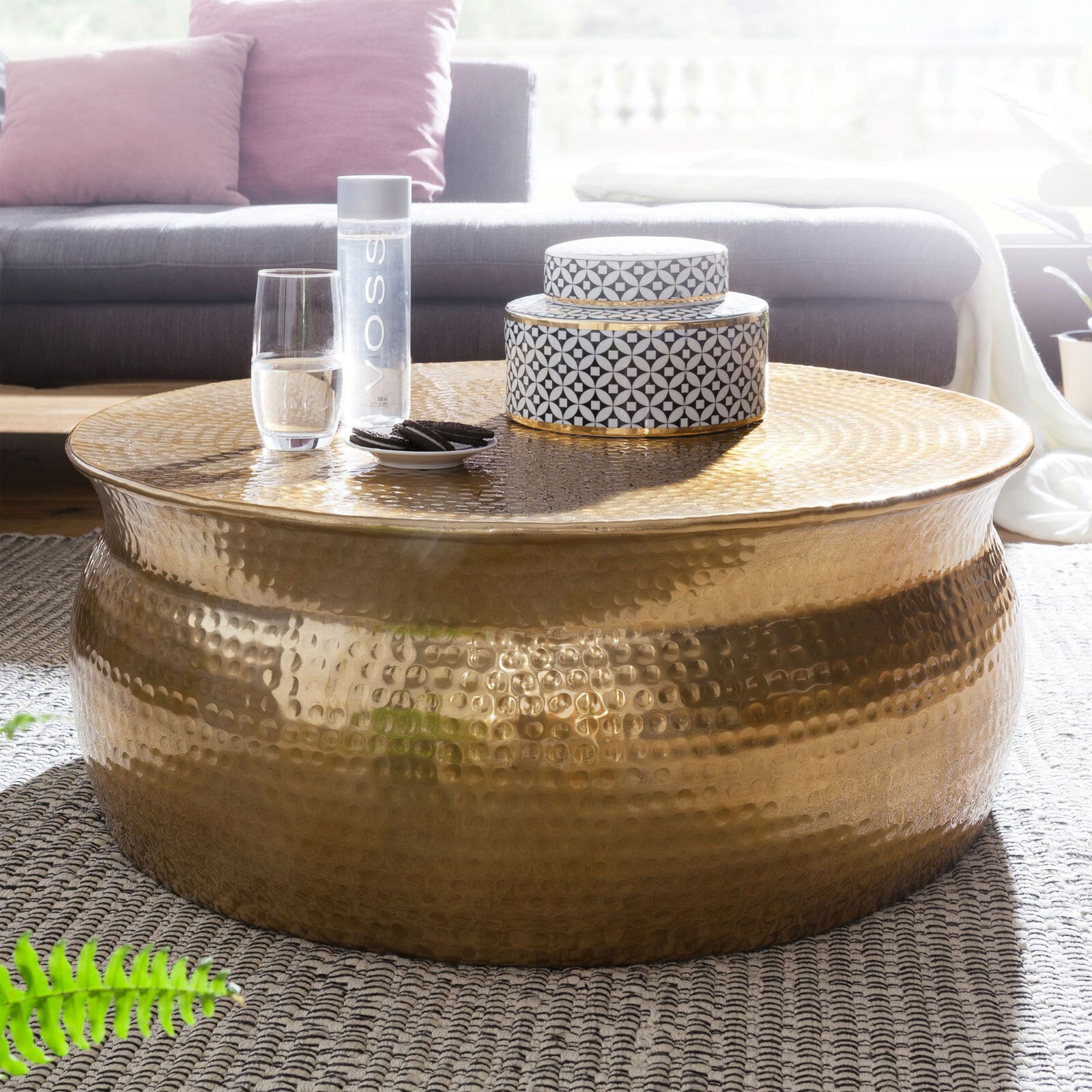 Beistelltisch rund 75 cm Goldfarbig