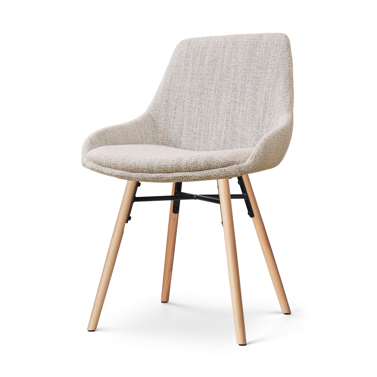 Eetkamerstoel Nena-Isa grijs beige gemêleerd - naturel