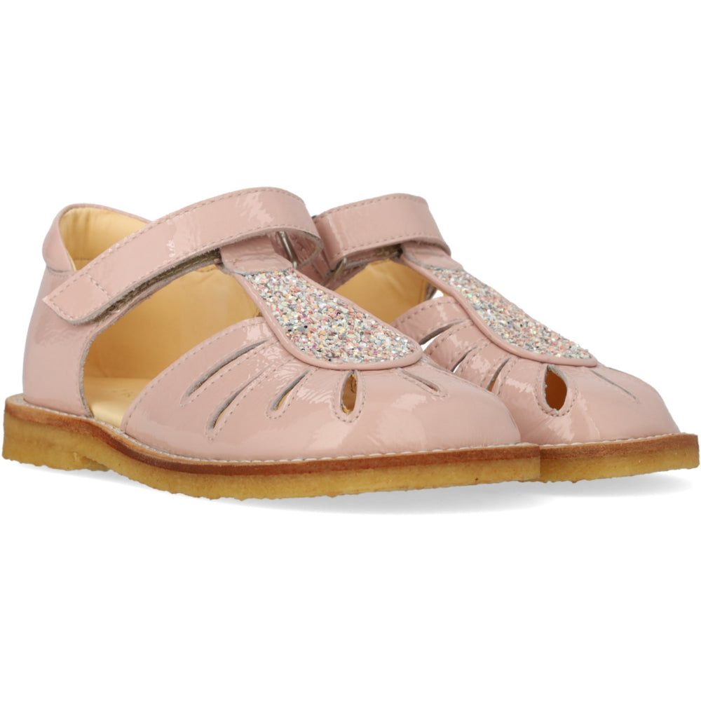 Køb Angulus Rosebud/Rosebud Glitter Sandal Med Dråbedetalje I Funklende Glitter