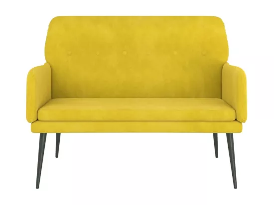 Banc Jaune 108x79x79 cm Velours