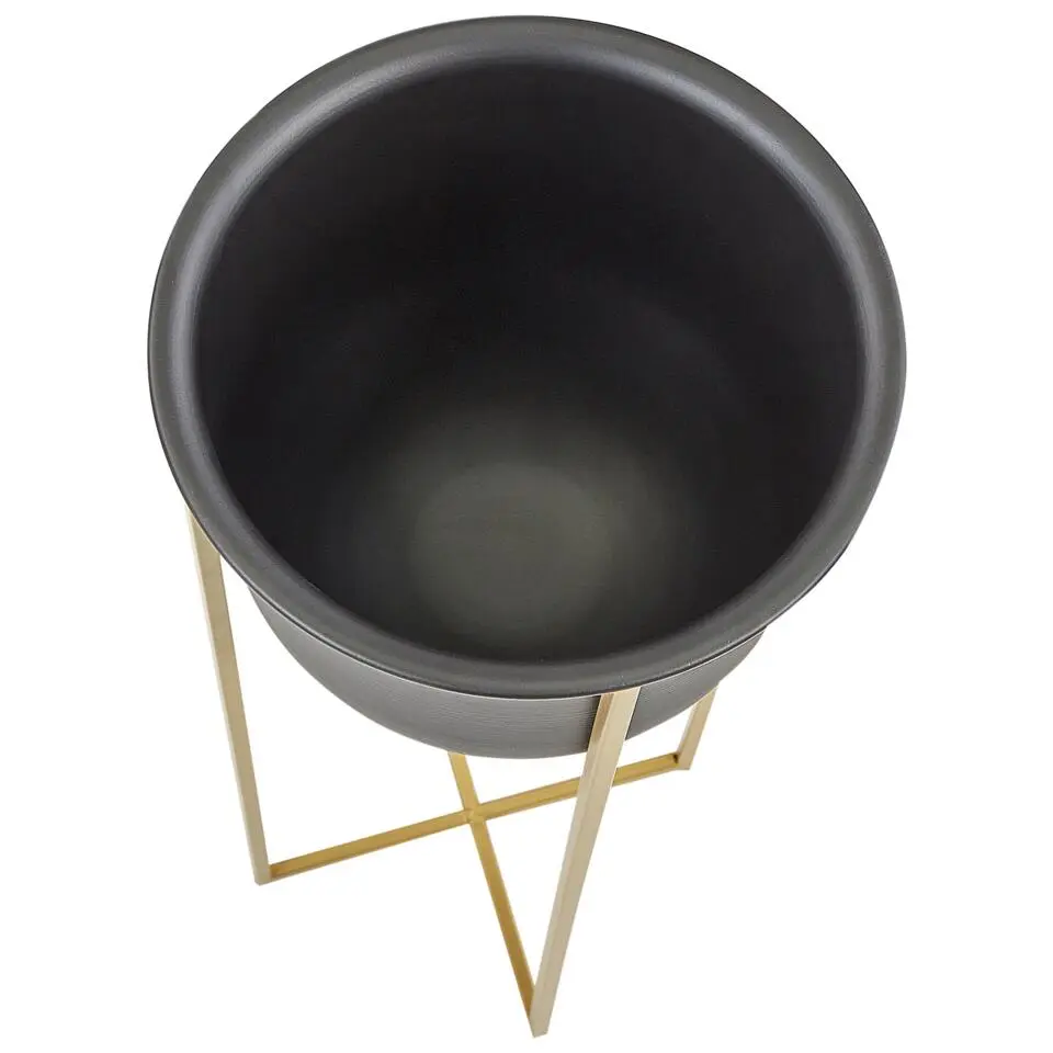 THUJA - Bloempot set van 2 - Zwart - Metaal