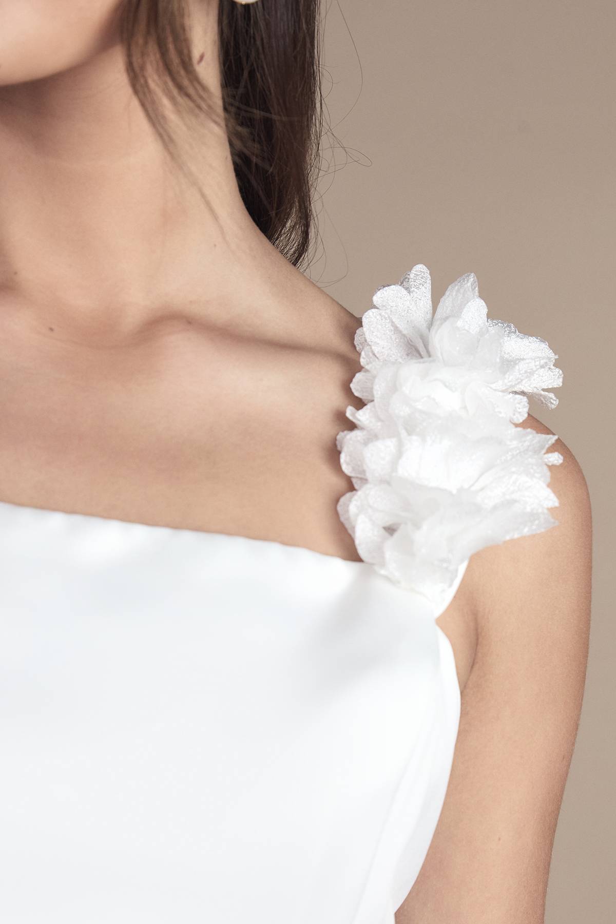 Coast Robe de Mariée Mini Bardot à Motifs Floraux 3D