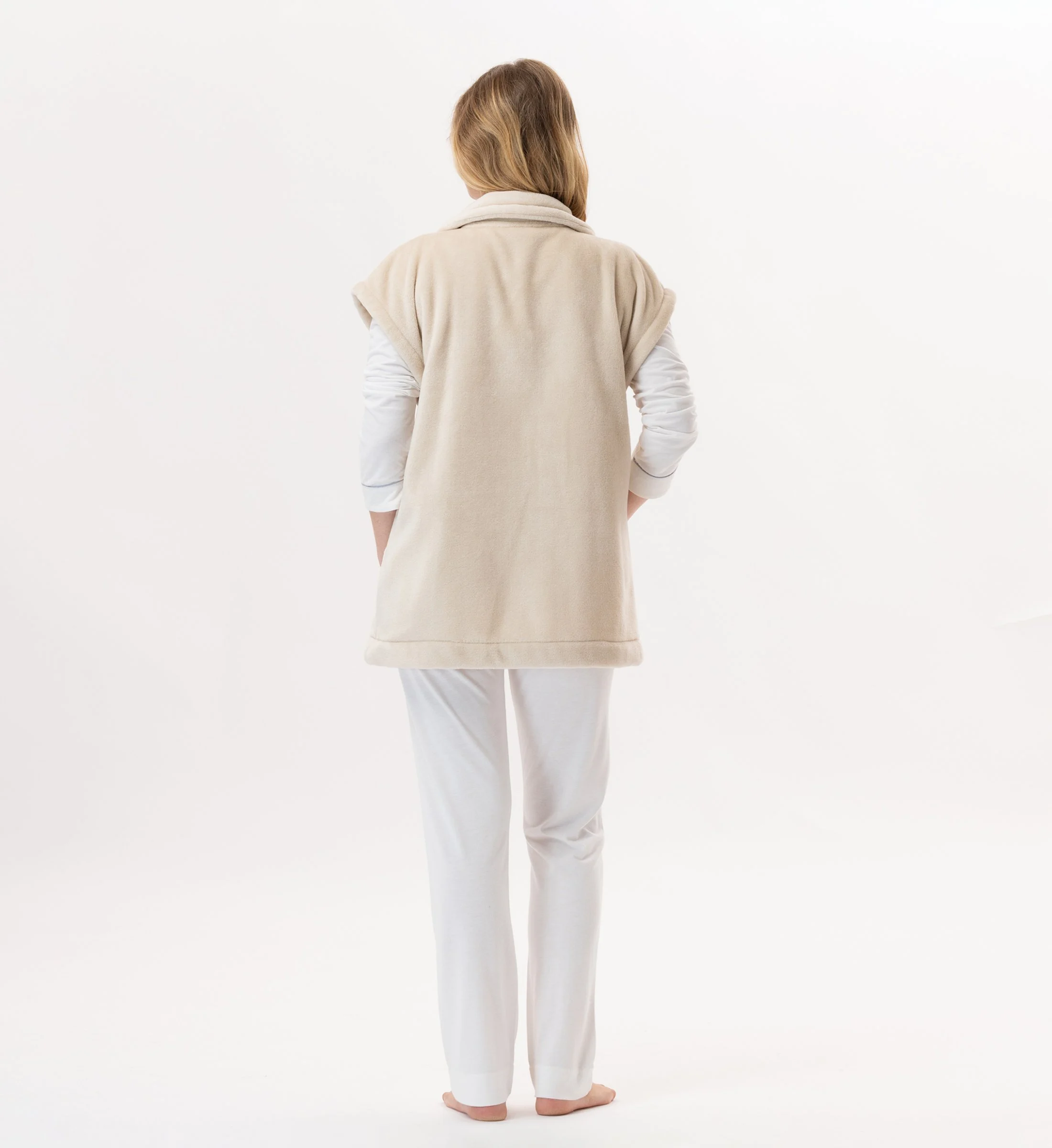 ESSENTIEL 876 - Veste en peluche flanelle | Beige