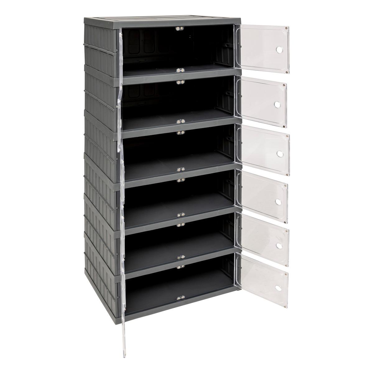 TOUR DE RANGEMENT PLIABLE 6 ETAGES PLASTIQUE
