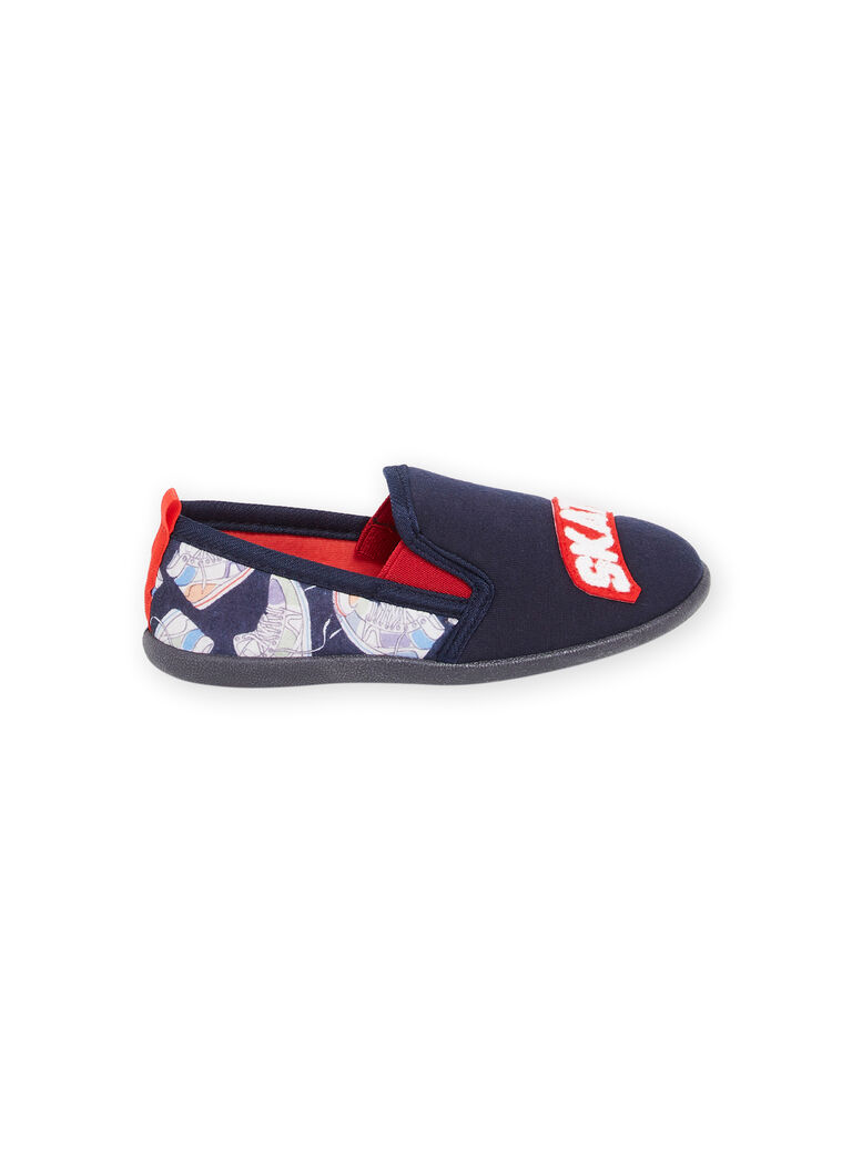 Chaussons bleu marine à imprimé skate et lettrage