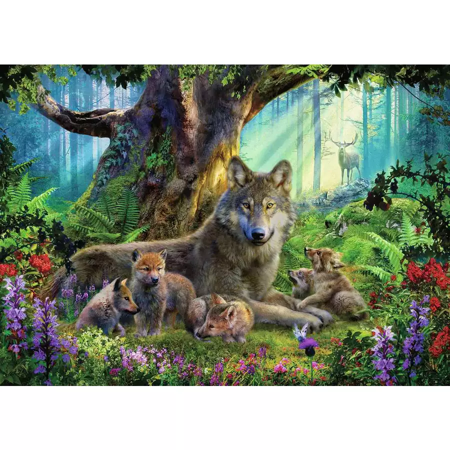 Ravensburger Wölfe im Wald bunt