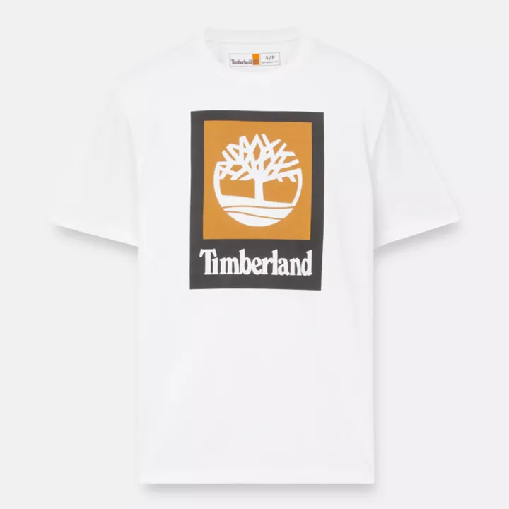 T-shirt à logo en relief unisexe en blanc/noir