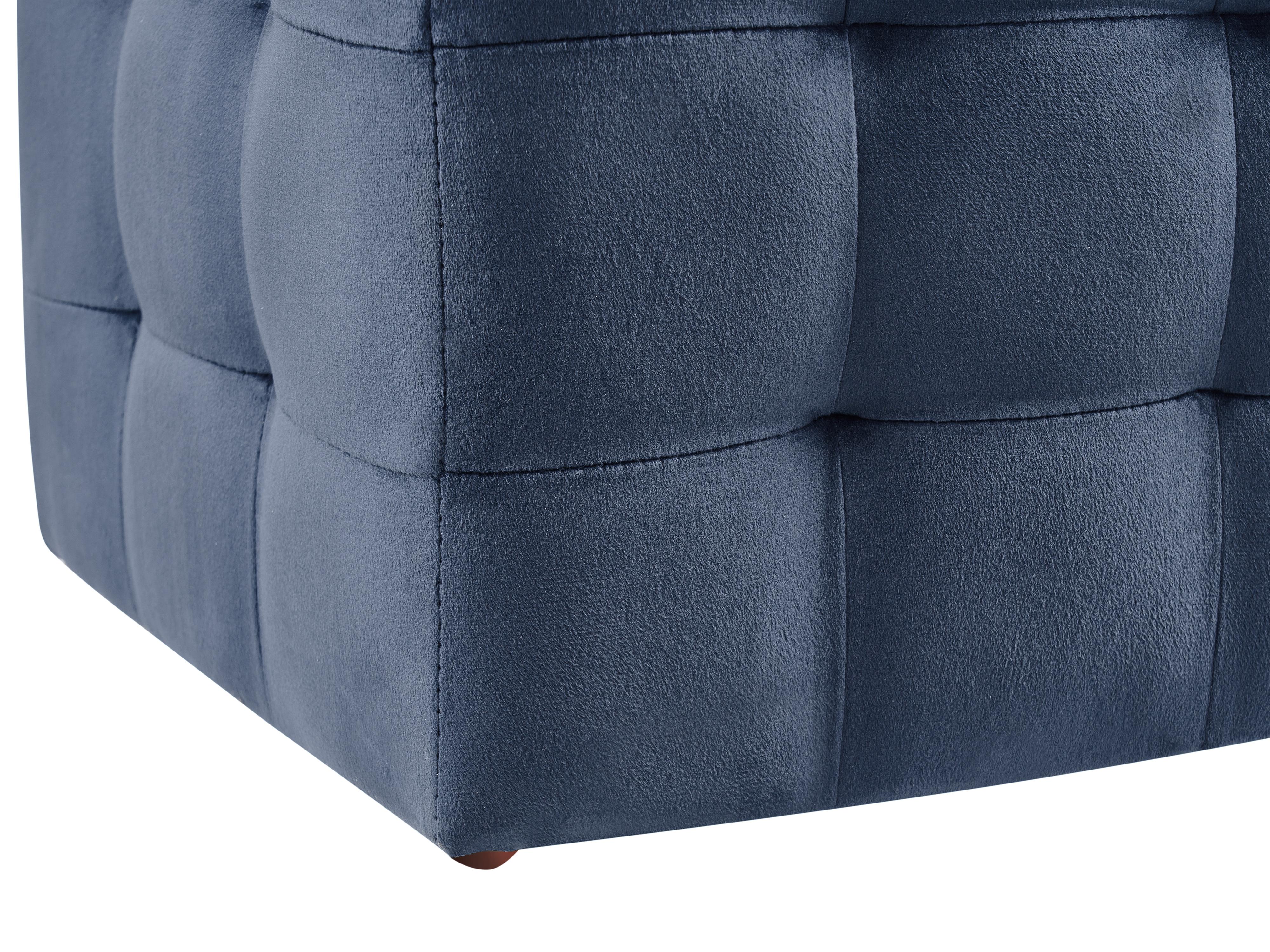 Opbergpoef MICHIGAN Fluweel Donkerblauw