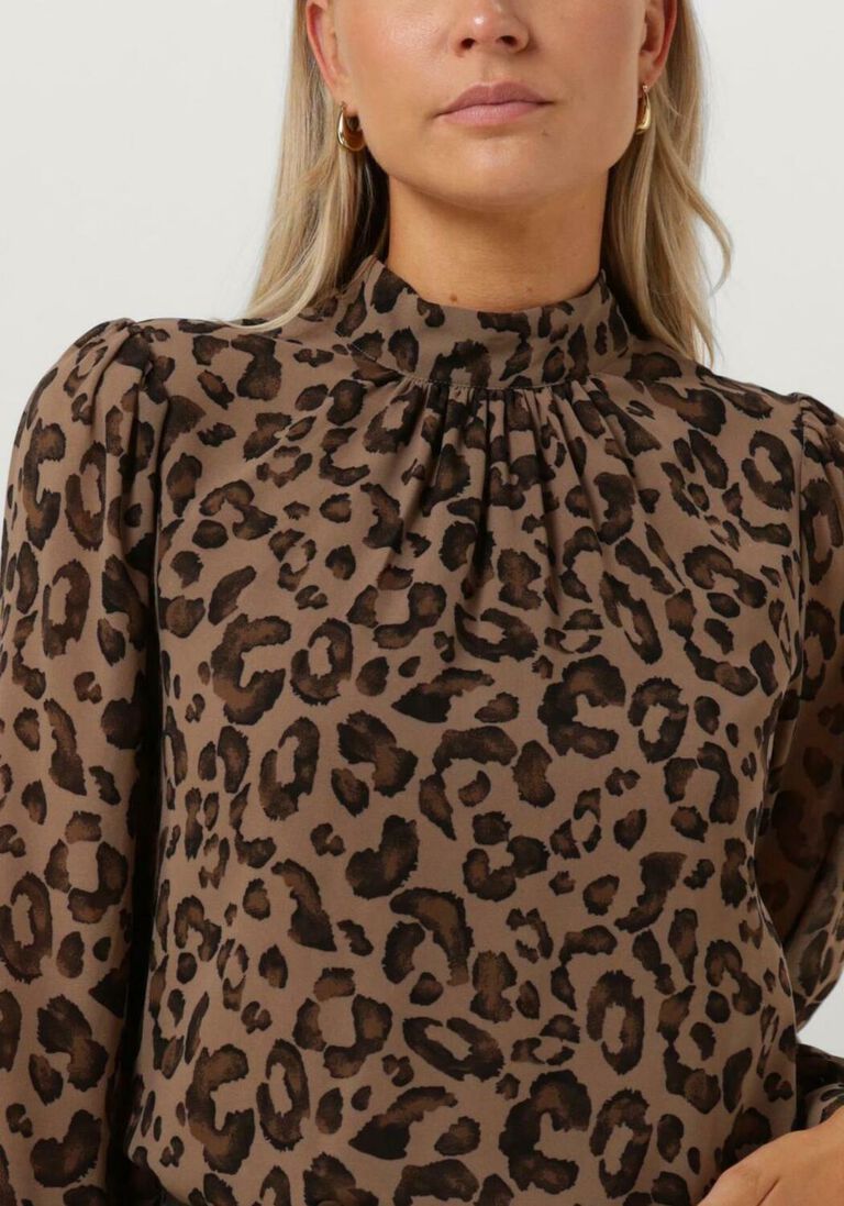 OBJECT bruine object blouse objmila l/s high neck top noos