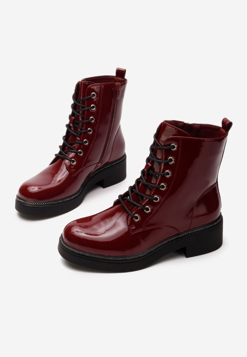 Bottines à lacets rouges Cherise