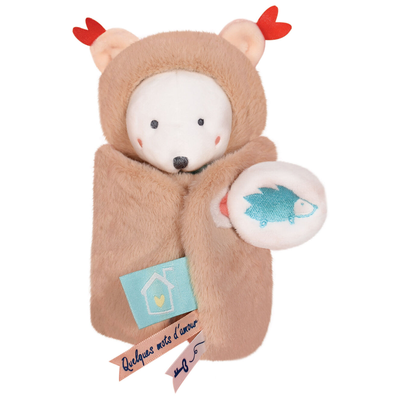 Doudou et Compagnie Doudou Ours Papillote blanc - 28x5 cm