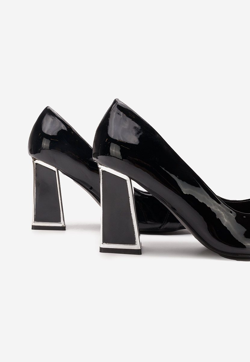 Chaussures à talon épais noirs Prema