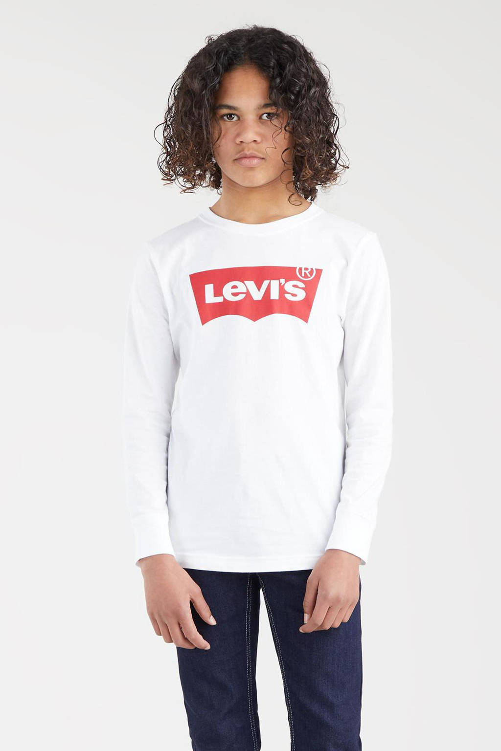 Levi's longsleeve Batwing met logo wit
