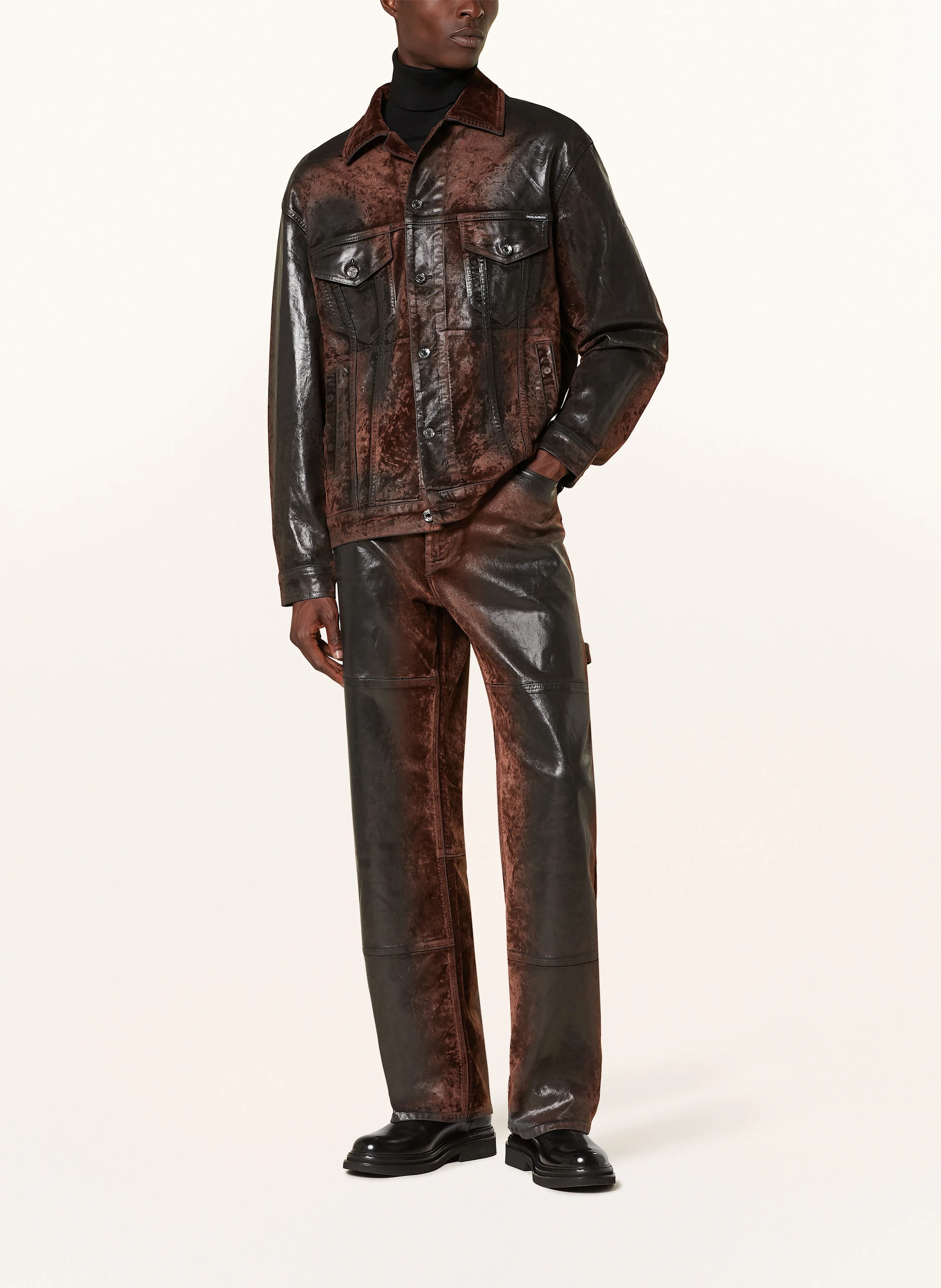 DOLCE & GABBANA Cargojeans OVER Regular Fit in Lederoptik