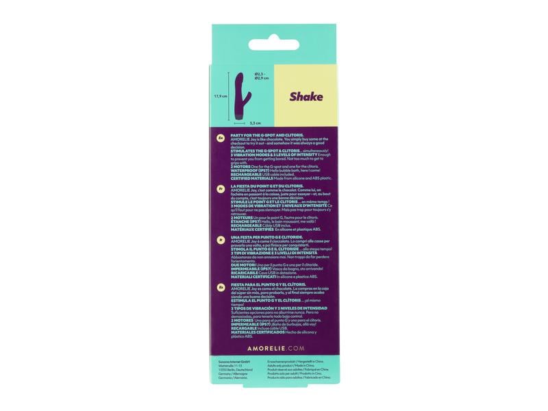 Amorelie Rabbit-Vibrator «Shake» Violett Hochwertiges Sextoy zur vaginalen und klitoralen Stimulation