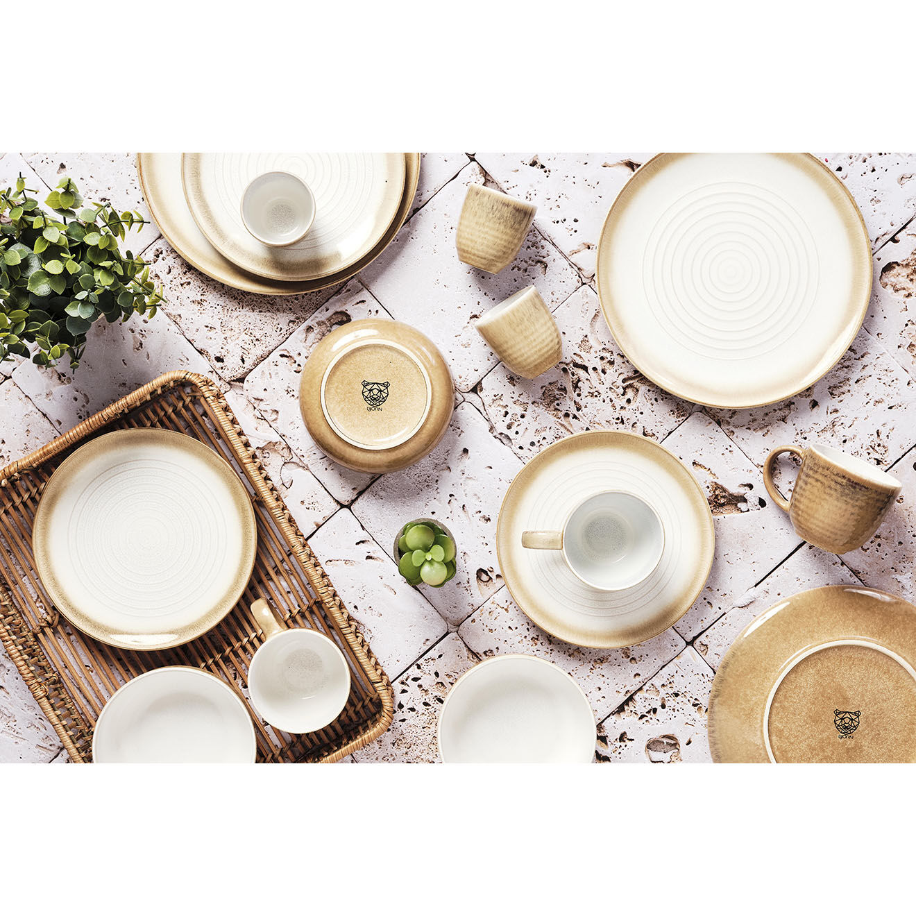Bjorn 6 Mugs Cosmos beige/blanc nacré - 30 cl