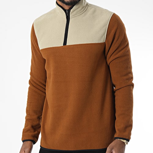 Sweat Col Zippé Polaire Nikolai Camel Beige