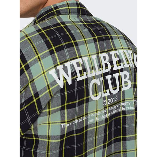 ONLY & Sons Check Print Skjorte, Chinois Green, M