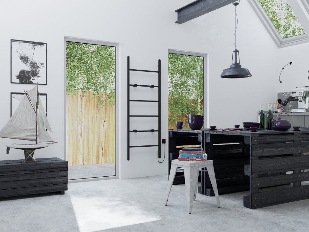 Sapho Barbo elektrische radiator mat zwart 60x160cm 160W