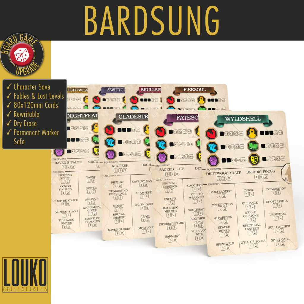 Feuilles de sauvegarde de personnages réinscriptibles pour Bardsung